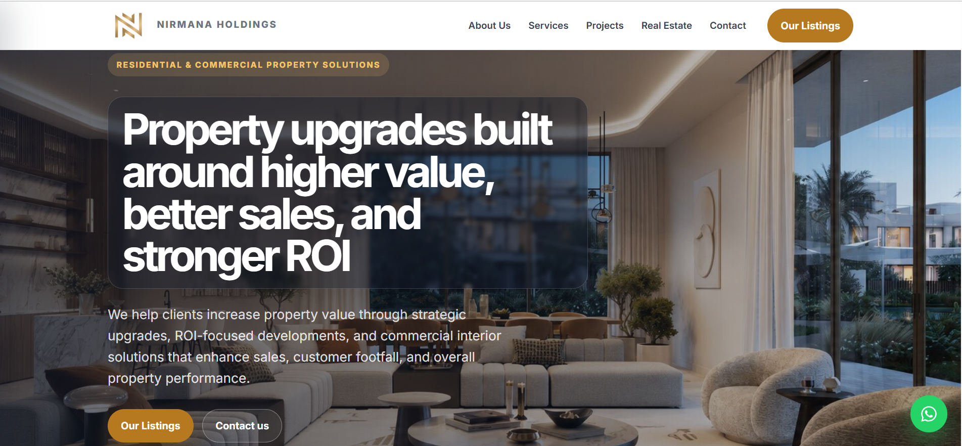 Nirmana Holdings website preview